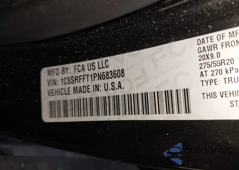 2023 Ram 1500 Big Horn 4X4 5'7 Box z USA, uszkodzony, nr VIN 1C6SRFFT1PN683608